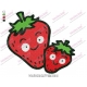 Cartoon Strawberries Fruit Embroidery Design
